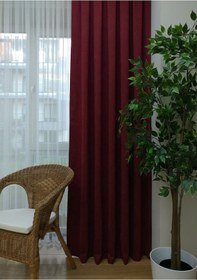 Resim Evdepo Home Bordo Fon Perde Tek Kanat (539777273) Bordo 