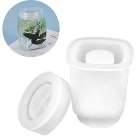 Resim Getshopmini Epoksi Oval Kapaklı Kavanoz Şişesi Silikon Kalıbı 