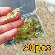 Resim Deniz balıkçılığı için 20 adet/38 adet yapay karides yemi, tatlı ve tuzlu su yumuşak yem seti, parlak karidesli, keskin kancalı ve boncuklu, alabalık, levrek ve sazan balığı için uygun 