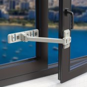 Resim Pencere Güvenlik Kilidi | ABS Malzeme | Kolay Kurulum | Gençler ve Evcil Hayvanlar için Güvenli Kayar Pencere Kısıtlama | Açık Gri | Düşme Koruma, Evcil Hayvan Pencere Gardıanı | Kullanımı Kolay Mekanizma | Sağlam Yapı, BAKIN GÖR 