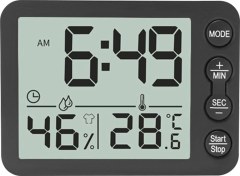 Resim Youmex Sıcaklık Nem Ölçer Alarm Saat - Lcd Ekran, / Değiştirilebilir, Geri Sayım Ve Uyku Fonksiyonu, Ev Ofis İçin Siyah Pil Dahil Değil 