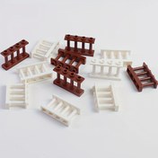 Resim 20 adet DIY Çit Korkuluk Uyumlu Yapı Parçaları Model Yapı Blok Aksesuarları Temel Bileşenlerle Hediye Oyuncak Parçaları 