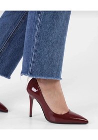 Resim Asya Kadın İnce Topuklu Stiletto Ayakkabı Pudra Rugan 