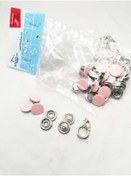 Resim Klinkshop 15 Mm Çıtçıt- Pembe Boyalı Kapaklı Klikıt- 25 Adet 