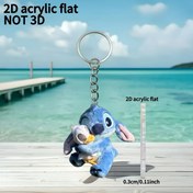 Resim Disney Stitch Anahtarlık - 201 Paslanmaz Çelik Zincirli, Dayanıklı Koruyucu Anahtar Kapak, Sevimli Tatil Parti Hediyesi, Disney Aksesuarları, Taşınabilir Anahtar Aksesuarı, 2D Düz 
