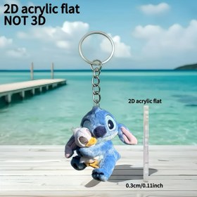 Resim Disney Stitch Anahtarlık - 201 Paslanmaz Çelik Zincirli, Dayanıklı Koruyucu Anahtar Kapak, Sevimli Tatil Parti Hediyesi, Disney Aksesuarları, Taşınabilir Anahtar Aksesuarı, 2D Düz 