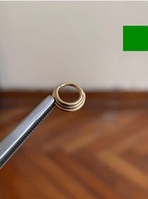 Resim 316 L Cerrahi Çelik Piercing 3 Sıralı Halka Piercing Kilitli Halka Piercing Çoklu Halka Piercing Açık Mavi 
