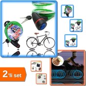 Resim Hereveoyuncak Dayanıklı Çelik Bisiklet Kilidi + Hareket Sensörlü Işıklı Sibop Kapağı 2 Adet - Çift Güvenlik Paketi AB45XZ 