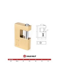 Resim Kale Kilit Kale 80 Mm Prinç Kayar Milli Pimli Sarı Asma Kilit 