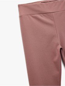 Resim Koton Beli Lastikli Dikişsiz Basic Tayt Lila 6wkg40137ak Lila 