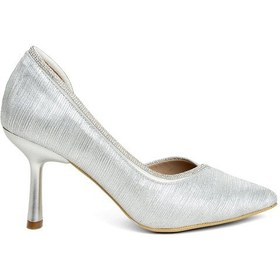 Resim Feles 077-209-22t Kadın Klasik Topuklu Ayakkabı Gümüş-gümüş Gümüş 