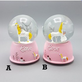 Resim River World Kar Küresi Sevimli Atlı Kız Mini Boy Işıklı 