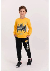 Resim Batman Lisanslı Sarı Erkek Çocuk Eşofman Takımı 