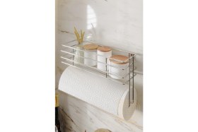 Resim Boz Concept Home Yapışkanlı Paslanmaz Mutfak Rafı Lüks Baharatlık Kağıt Havlu Mutfak Düzenleyici Baharatlık 