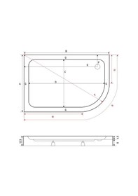 Resim Shower 70x130 Asimetrik Monoblok Duş Teknesi 