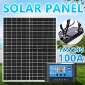 Resim 1 adet 20W Polikristalli Güneş Paneli Kiti, 60A/80A/100A Kontrolörü, Çıkış 12V-18V-24V, USB 5V Güneş Şarj Cihazı, Güç Bankaları, Kamp, Yürüyüş, Tekne, Evcil Hayvanlar, Işıklar, Gözetim, Yuva, vb. için 