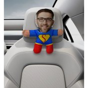 Resim Bk Gift Kişiye Özel Erkek Süper Kahraman Tasarımlı Araç Koltuk Bebek Yastığı-8 