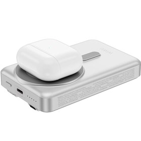 Resim Wiwu Wi-P056 Taşınabilir Wireless Şarj ve PD Hızlı Şarj Özellikli Powerbank 15W 10000mAh Gri 