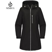 Resim Kadınlar İçin Açık Hava Sporları Rüzgarlık Kapüşonlu Mont Siyah 