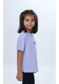 Resim Toontoy Kids Toontoy Kız Çocuk Baskılı Bisiklet Yaka Kısa Kollu Tişört 24977 Mavi 