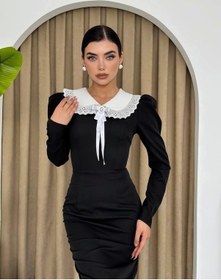 Resim Coventry Yakalı Elbise Siyah 