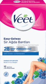 Resim Veet EasyStrip Kullanıma Hazır Sir Ağda Bantları 12 adet 