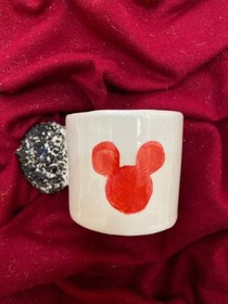 Resim Vina Seramik Seramik El Yapımı Fincan Mickey Mouse Türk Kahvesi Sunum Fincanı 