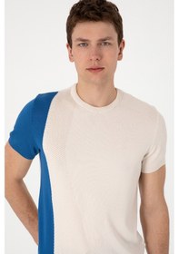 Resim U.S. Polo Assn. Erkek Slim Fit Bisiklet Yaka Ekru Kazak 50302981-VR019 