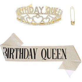 Resim Doğum Günü Kraliçe Kuşak Taç Saç Altın Parti Aksesuarı Doğum Günü Diğer 