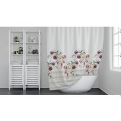 Resim Günce Banyo Duş Perdesi 11237 Gül Çift Kanat 2X100X200Cm Çok Renkli 
