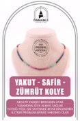 Resim OSMANLI DOĞAL TAŞ Sertifikalı Doğal Taş Kolye- Yakut, Safir, Zümrüt 