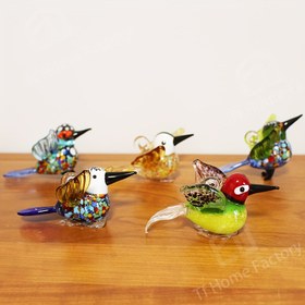 Resim El Yapımı Cam Kuş Figürü - Renkli Hayvan Süsü Ev Dekoru İçin, Elektrik Gerektirmez, Noel, Cadılar Bayramı, Paskalya, Hanuka, Şükran Günü için İdeal - Benzersiz Tatil Hediyesi 