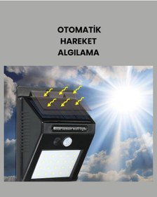 Resim Güneş Paneli İle Şarj Olan 20 Led Dış Mekan Hareket Sensörlü Lamba Çok Renkli 