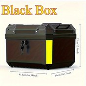 Resim Gaojunshop01 Siyah 45 Litre Geniş Motosiklet Bagajı Abs Dayanıklı Çıkarılabilir Reflektif 