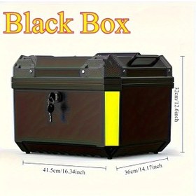 Resim Gaojunshop01 Siyah 45 Litre Geniş Motosiklet Bagajı Abs Dayanıklı Çıkarılabilir Reflektif 