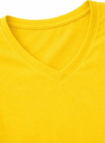 Resim Assema Genç Kız Çocuk V Yaka Pamuklu Tişört Model - Sarı Çok Renkli 