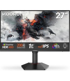 Resim Koorui G2722P 27" 1 Ms 2k Pivot IPS 200 Hz Oyuncu Monitörü Teşhir 
