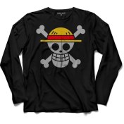 Resim Kendim Seçtim One Pıece Straw Hat New World Computer Uzun Kollu Tişört Baskılı Çocuk T-Shirt 