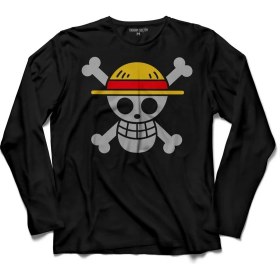 Resim Kendim Seçtim One Pıece Straw Hat New World Computer Uzun Kollu Tişört Baskılı Çocuk T-Shirt 