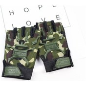 Resim Lemestar Çocuklar İçin Kaymayan Ve Dayanıklı Yarı Parmaklı Bisiklet Eldiveni - Kamuflaj Desenli S Boy 