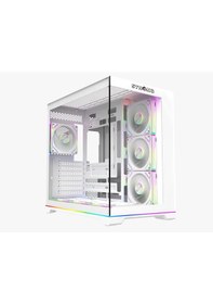 Resim Strong Balerion 7x 120 Mm Fanlı Argb Kumandalı Şerit Ledli 600w 80+ Atx Akvaryum Beyaz Gaming Bilgisayar Kasası 