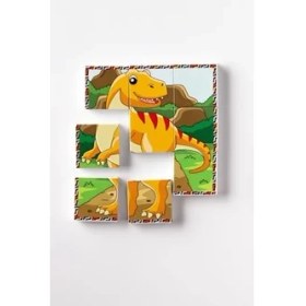 Resim Hype Store Manyetik Blok Çift Taraflı 9 Parçalı Mıknatıslı Dinozor Puzzle - 2 Görsel Yapboz 