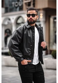 Resim Old Money Culture Oversize Baharlık Kadife Ceket Siyah Deri 