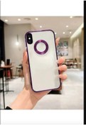 Resim BilişimGo Technology Iphone Xs Max Elektroliz Logo Detaylı Kenarları Renkli Kamera Lens Korumalı Kılıf 