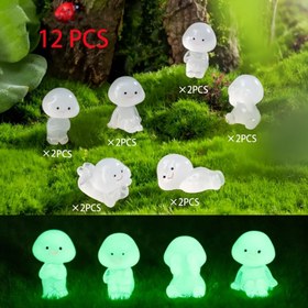 Resim 12 Adet Koyu Işıkta Parlayan Mini Peri Figür Seti - DIY Kavanozlar/Yosun Terraryumları/Araç Gösterge Paneli Dekoru | Reçine Fantazi Karakter Heykelleri | Büyülü Bahçe Süsleri | Yaratıcı Doğum Günü Hediyesi & Mistik Hediye 