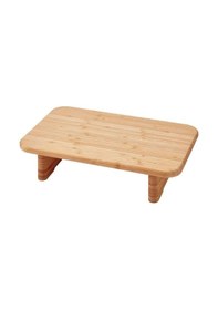 Resim Qerhome Ayaklı Bambu Doğrama Kesim Tahtası & Sunum Standı Büyük Boy 40cmx25cm Bambu 