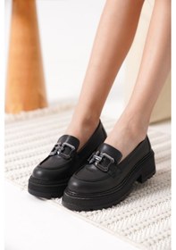Resim Terry Cilt Siyah Kadın Loafer Siyah 