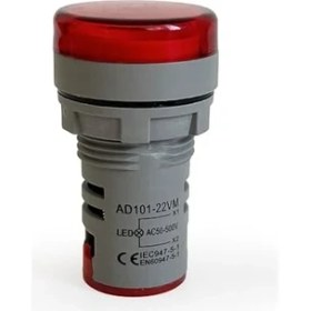Resim Cekar Store Mini Dijital Voltmetre 22MM Ac 60-500V LED Kırmızı Işık 