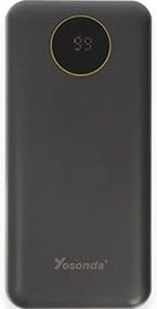 Resim Coverzone Yosonda Led Ekranlı 20000mAh Powerbank 4in1 Dahili Micro USB, Type-C, Lightning ve USB-A kablosu YXD-A67 (Siyah - YXD-A67) 