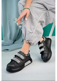 Resim Nino Siyah Cilt Cırt Cırtlı Spor Ayakkabı Renkli Çok Renkli 